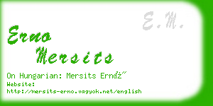 erno mersits business card